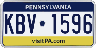 PA license plate KBV1596