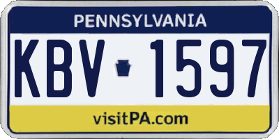 PA license plate KBV1597