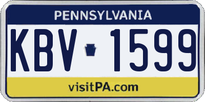 PA license plate KBV1599