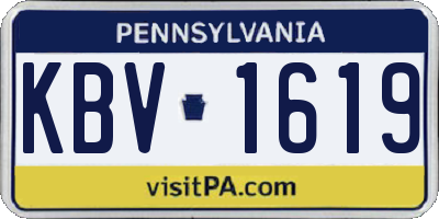 PA license plate KBV1619