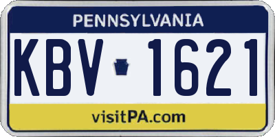 PA license plate KBV1621