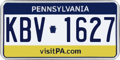 PA license plate KBV1627
