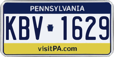 PA license plate KBV1629