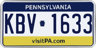 PA license plate KBV1633