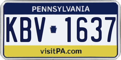 PA license plate KBV1637