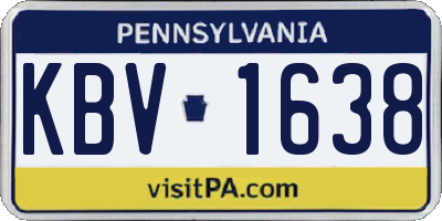 PA license plate KBV1638