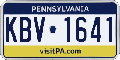 PA license plate KBV1641