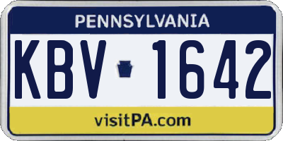 PA license plate KBV1642