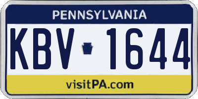 PA license plate KBV1644