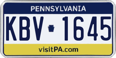 PA license plate KBV1645