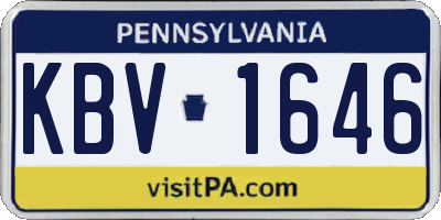 PA license plate KBV1646