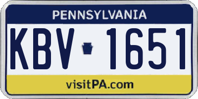 PA license plate KBV1651