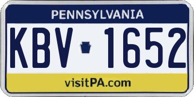 PA license plate KBV1652