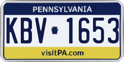 PA license plate KBV1653