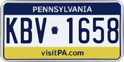 PA license plate KBV1658