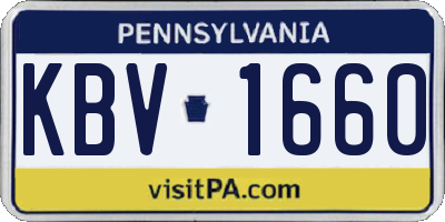 PA license plate KBV1660