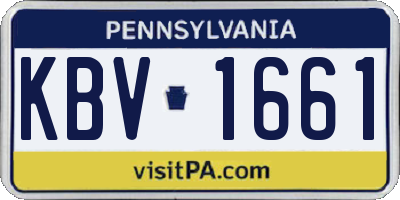 PA license plate KBV1661