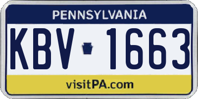 PA license plate KBV1663