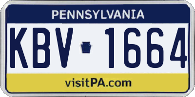 PA license plate KBV1664