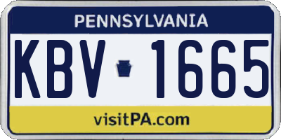 PA license plate KBV1665