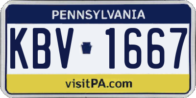 PA license plate KBV1667