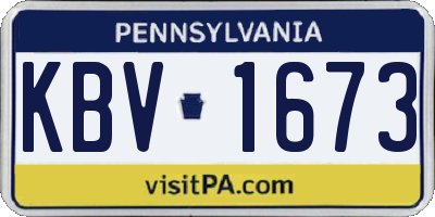 PA license plate KBV1673