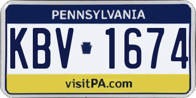 PA license plate KBV1674