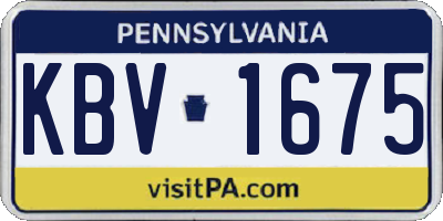 PA license plate KBV1675
