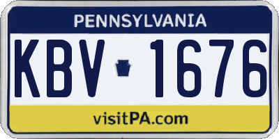 PA license plate KBV1676