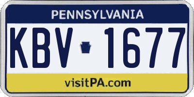 PA license plate KBV1677