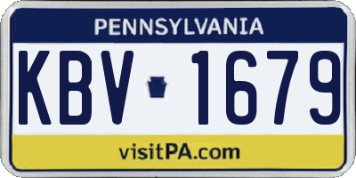 PA license plate KBV1679