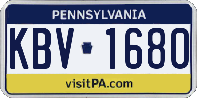 PA license plate KBV1680