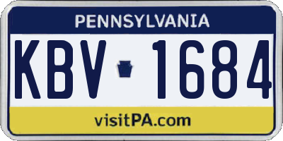 PA license plate KBV1684