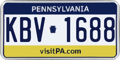 PA license plate KBV1688