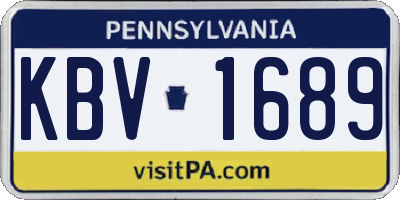 PA license plate KBV1689