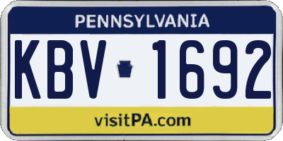 PA license plate KBV1692