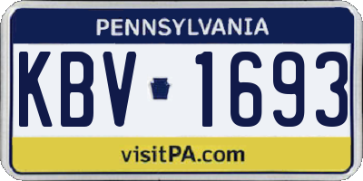 PA license plate KBV1693