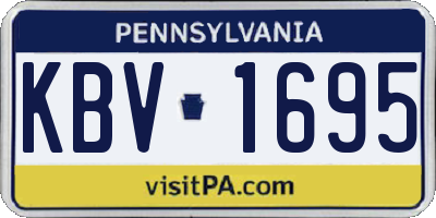 PA license plate KBV1695