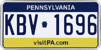PA license plate KBV1696