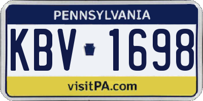 PA license plate KBV1698