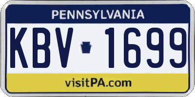 PA license plate KBV1699