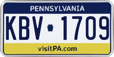 PA license plate KBV1709