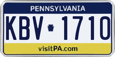 PA license plate KBV1710