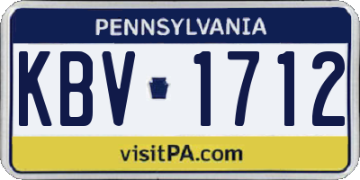 PA license plate KBV1712