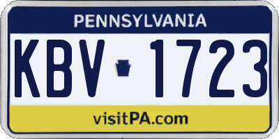 PA license plate KBV1723