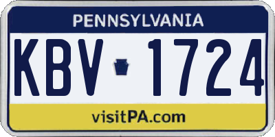 PA license plate KBV1724