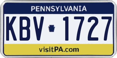 PA license plate KBV1727