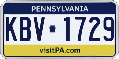 PA license plate KBV1729