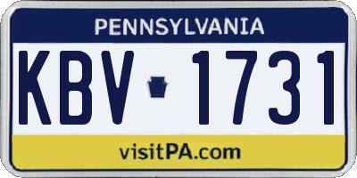 PA license plate KBV1731