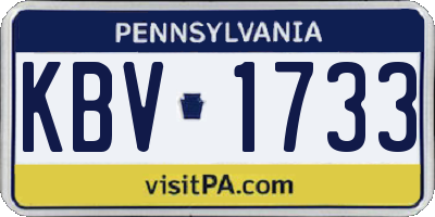 PA license plate KBV1733